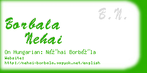 borbala nehai business card
